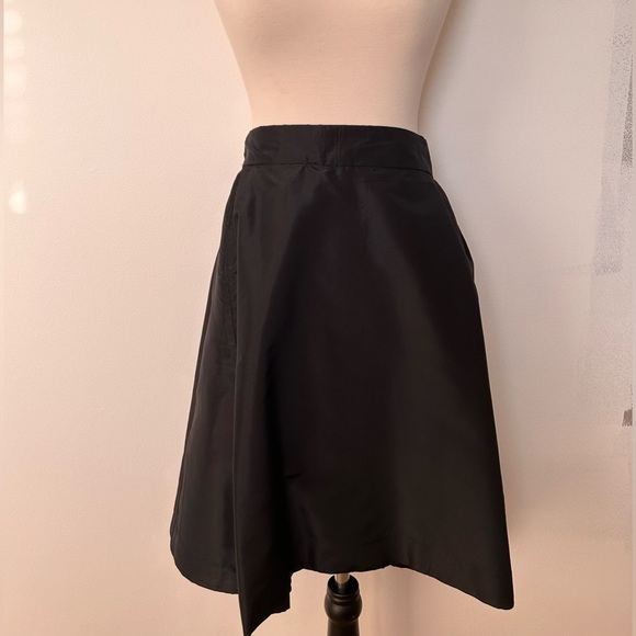 Vintage 70s Hilary Floyd London Black Silk Pleated Skirt. XL - Picture 3 of 6